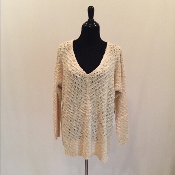 Astr Oversized Oatmeal Slash Back Sweater - Picture 4 of 7